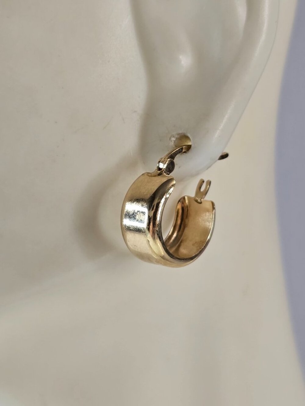 Pr Womens Vintage Estate 14K Yellow Gold Hoop Earrings, 1.5g E7207